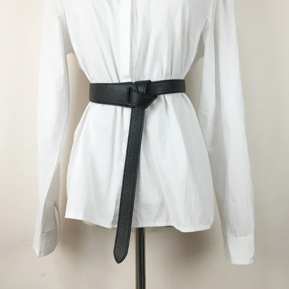 Новый черный широкий корсет женский кожаный пояс галстук Пояс тонкий коричневый