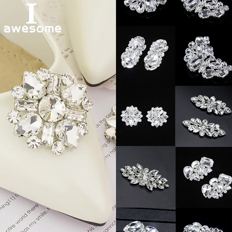 

1 Pack Shoe Clip Shining Crystal flower Decorative Rhinestone Crystal Buckle Fashion Wedding Party Shoes Decorations Accessories