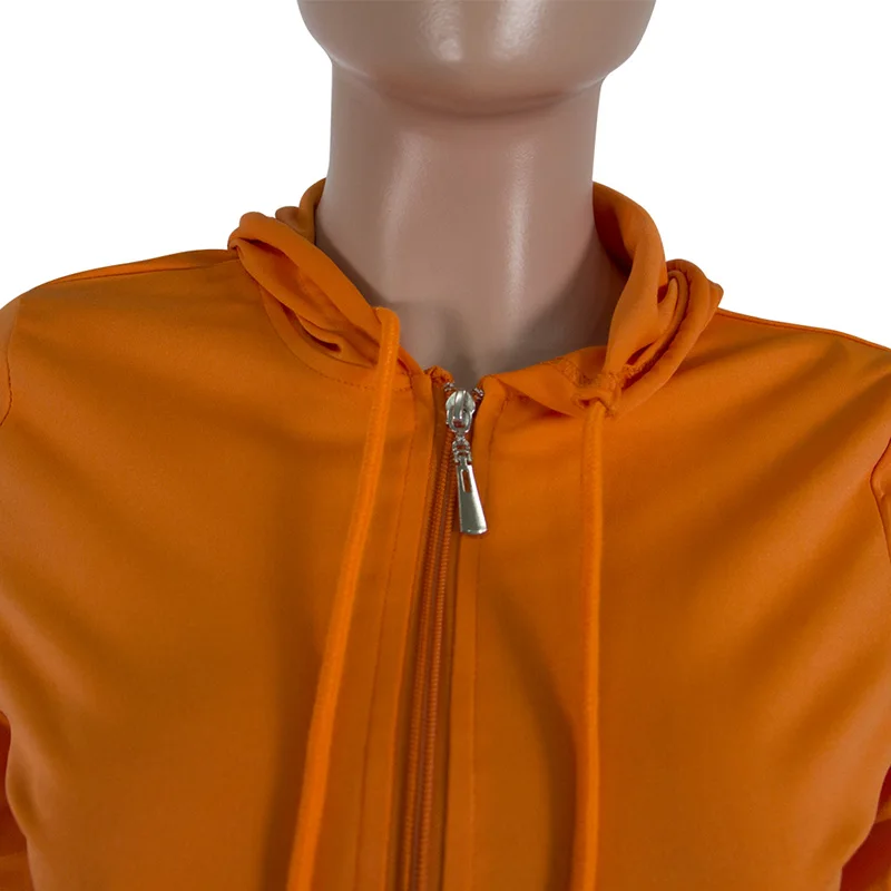 Женский однотонный комплект из двух предметов спортивный топ на молнии с