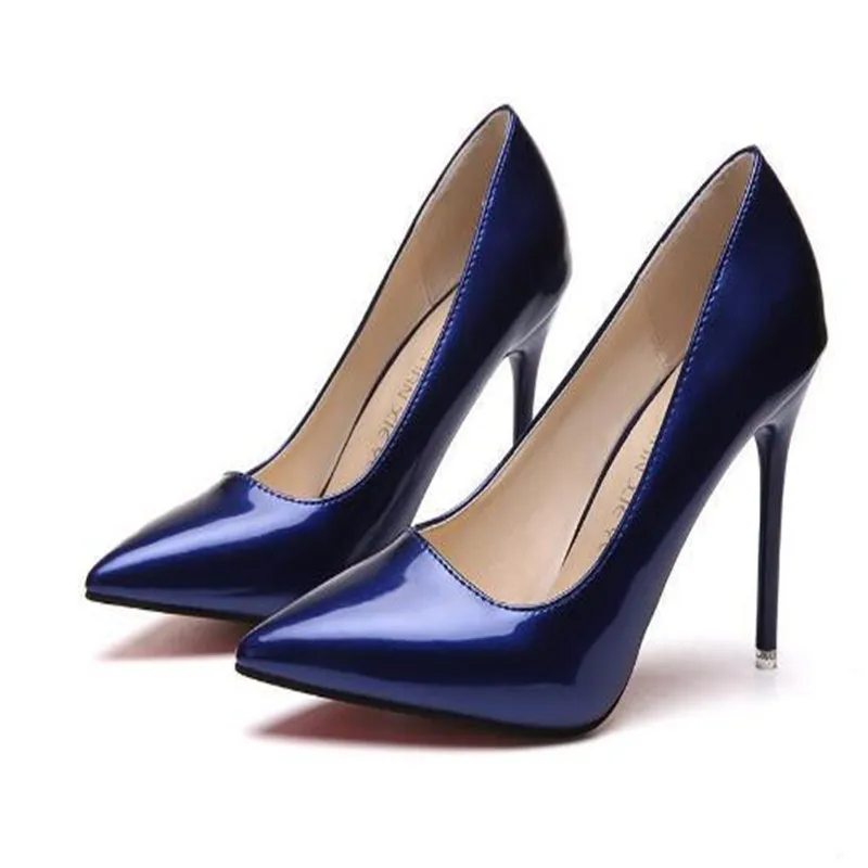 

Plus Size 34-44 HOT Women Shoes Pointed Toe Pumps Patent Leather Dress High Heels Boat Shoes Wedding Shoes Zapatos Mujer White