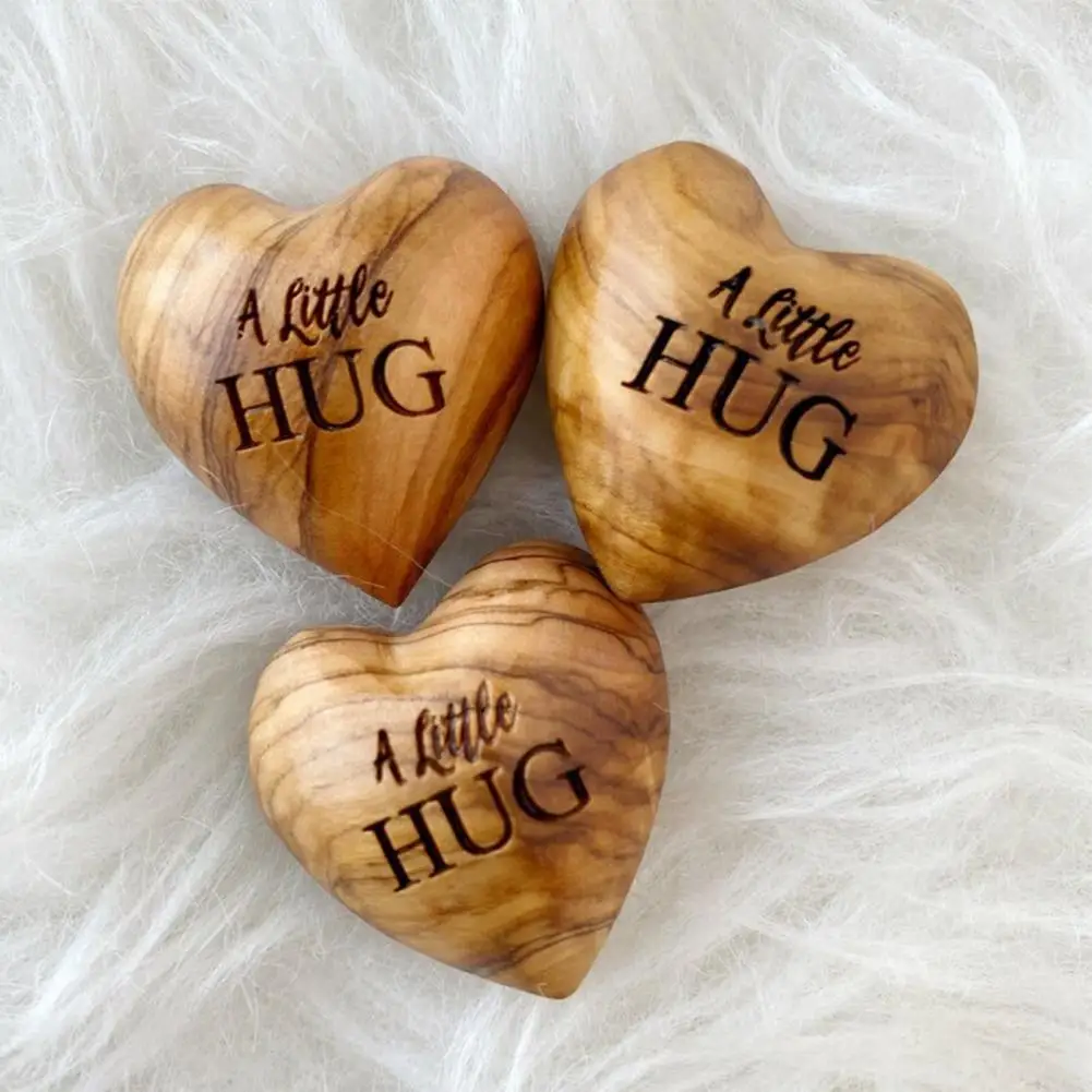 

DIY Crafts Heart Shaped Present Wood Handmade Lettering Heart Token for Decoration