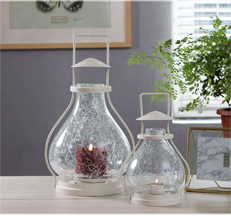 Белый современный простой подсвечник подвесной стеклянный Романтический