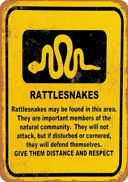 

Rattlesnake Warning Retro tin sign nostalgic ornament metal poster garage art deco bar cafe shop