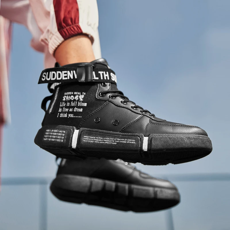 Trend Hot Sale Men's Fashion Casual Shoes High Top Sneaker 2019 Spring New Men Quality Non-slip Walking Shoe Zapatill |