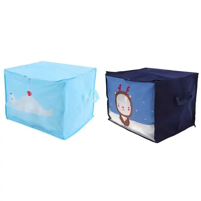 Корзина для хранения пыленепроницаемый органайзер ткани с ручкой одеял подушек |