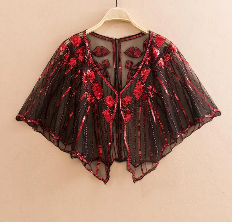 black red Летнее вязаное крючком кружевное болеро-болеро ручной работы, женский кардиган с вышивкой, женская короткая накидка, большие размеры, топы, шарф, женская накидка - Цвет: black red