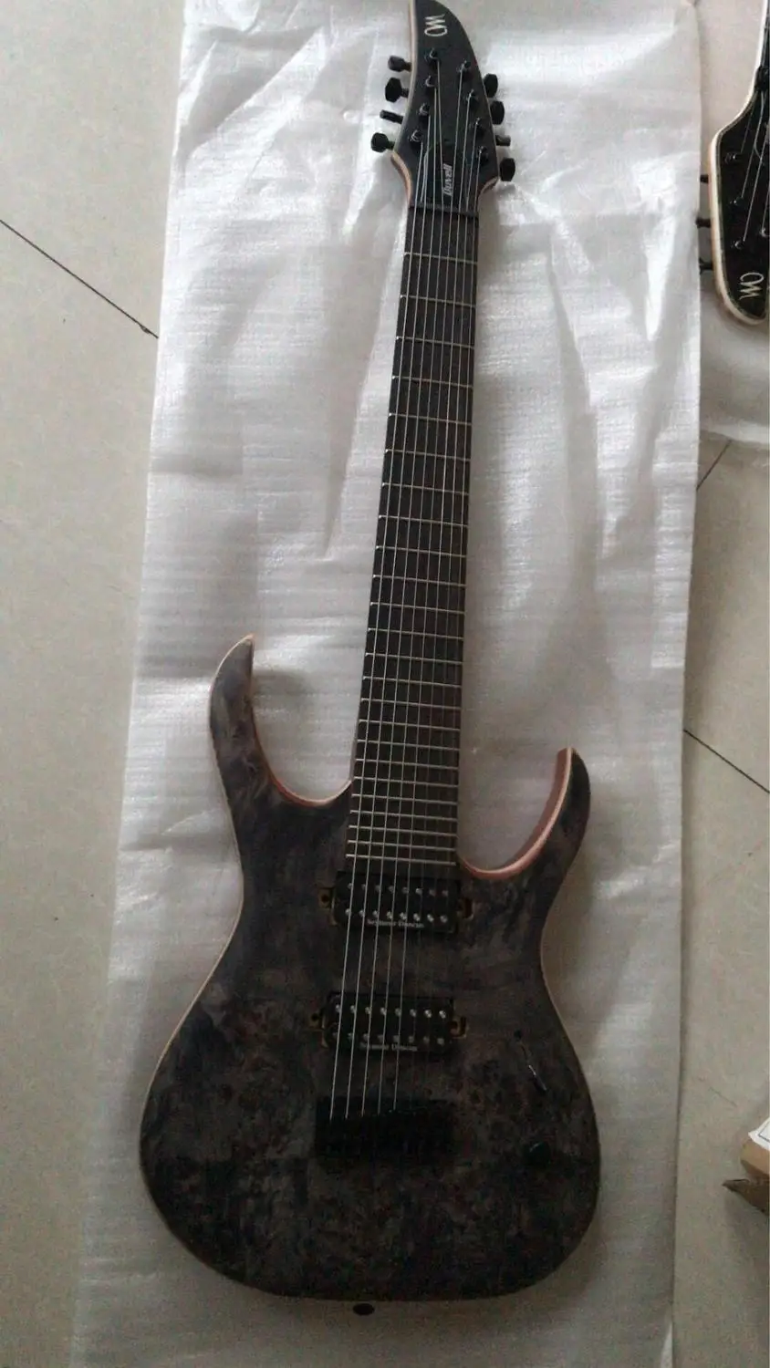 Новое поступление китайская гитара 7 струн электрическая цельный гриф кленовый