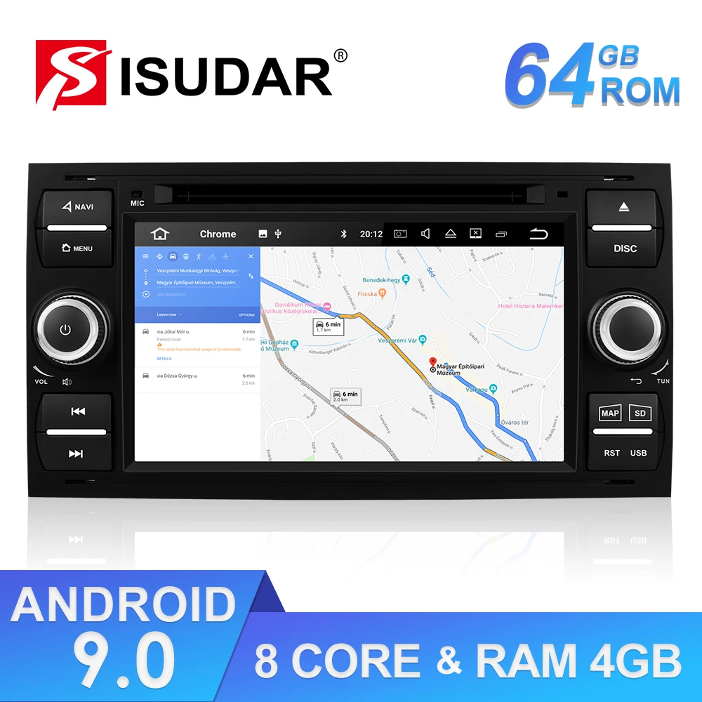 Isudar 2 Din Авто Радио Android 9 для Ford/Mondeo/Focus/Transit/C-MAX автомобильный DVD мультимедиа gps плеер ram 4 Гб rom 64 Гб DVR DSP FM