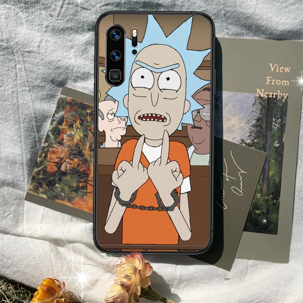 

Rick or Morty Animation Phone Case For Huawei P Mate 10 20 30 40 Lite Pro smart Z 2019 nova 5t black Etui Pretty Coque Silicone