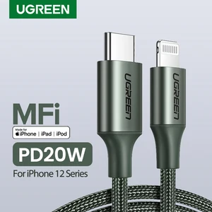 Ugreen mfi certified usb type c to lightning cable charger for iphone 12 11 xs xr 8 plus apple ipad pro fast charging data pd18w 29 data Item image