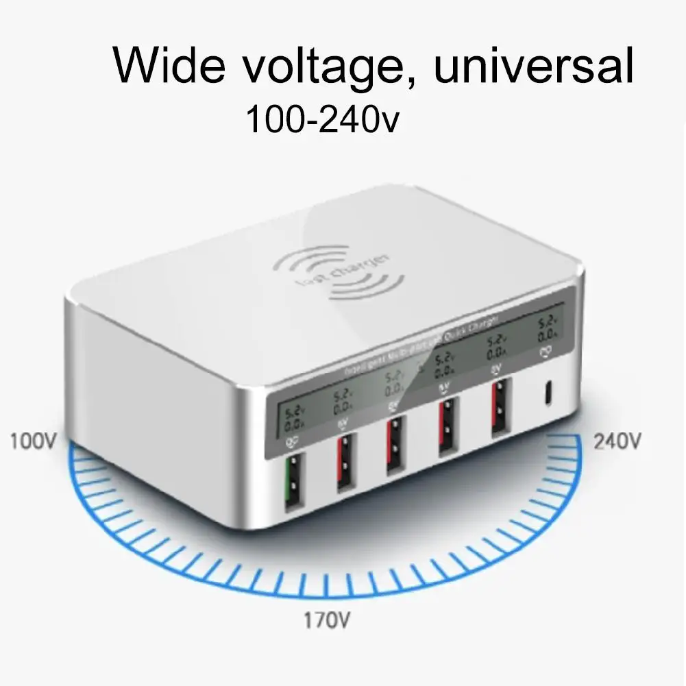 Зарядная Станция BEESCLOVER Smart с 6 портами и usb-хаб быстрая зарядка QC3.0 PD протокол 18W2.4A