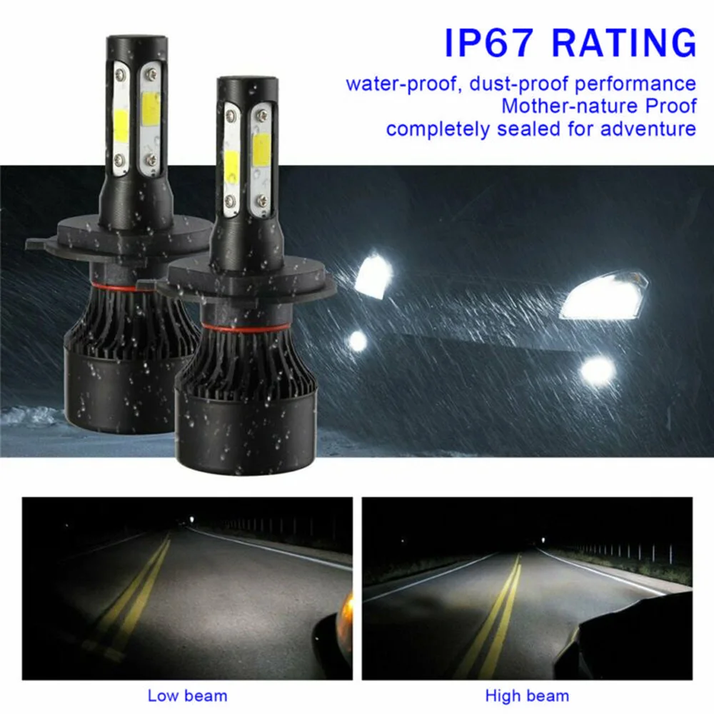 

Spotlight Headlights Waterproof Shockproof IP68 Conversion 4-Sides H4 Bulbs
