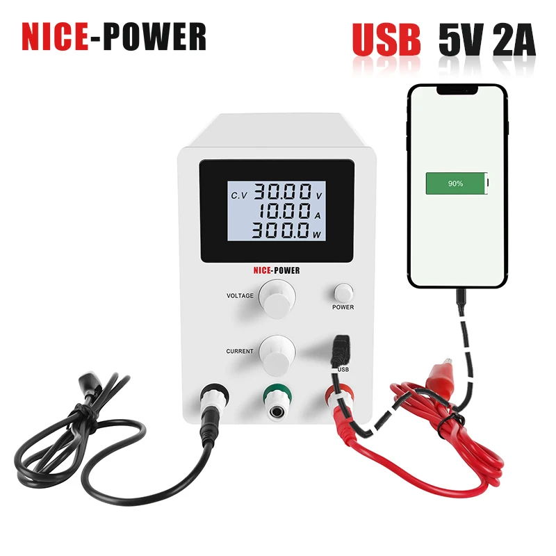 NICE POWER DC импульсный источник питания Lab 30V 10A лабораторный скамья цифровой защиты