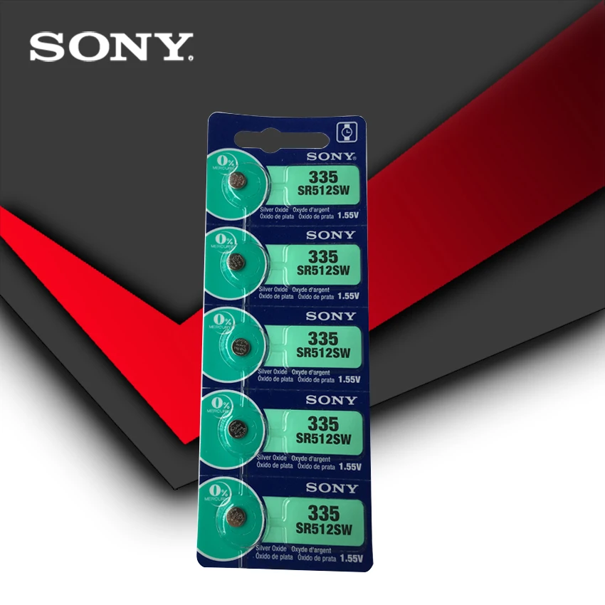 5 шт. Sony 100% оригинальный 335 SR512SW 1 55 в кнопочный элемент серебряного цвета сделано