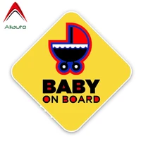 aliauto creative car sticker warning sign colored motorcycle decals cartoon baby on board decoration decal vinyl14cm14cm
