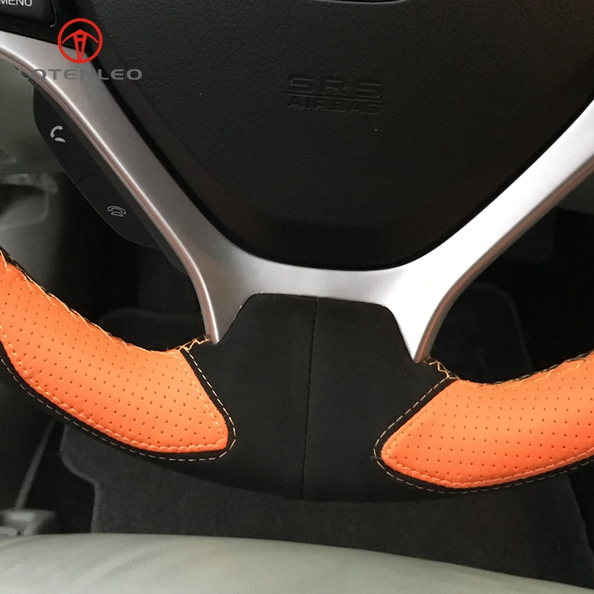 LQTENLEO черная замша оранжевая кожа сделай сам прошитая вручную Автомобильная