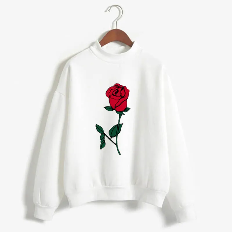 

Women Hooded Sweatshirts Casual O-Neck Solid Long Sleeve Blouse Loose Sweatershirt Tops White