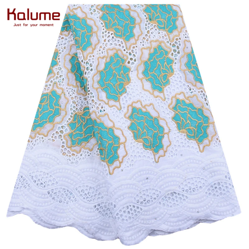 Кружевная ткань Kalume из чистого белого хлопка в африканском стиле с отверстиями
