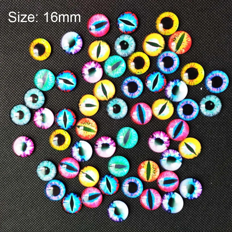 Popular10/12/16 мм кошачьи глаза Дракона круглые стеклянные кабошоны с плоским