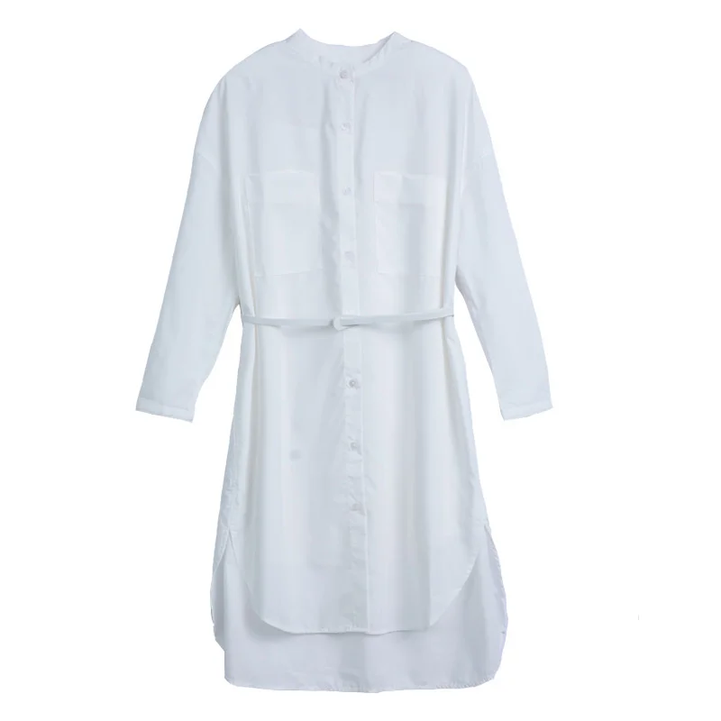 

and elegant white shirt skirt women's summer dress