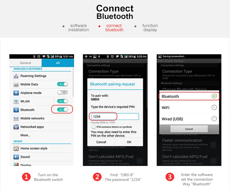 Автомобильный диагностический мини сканер TOPDON ELM327 Bluetooth V2.1 адаптер OBD2