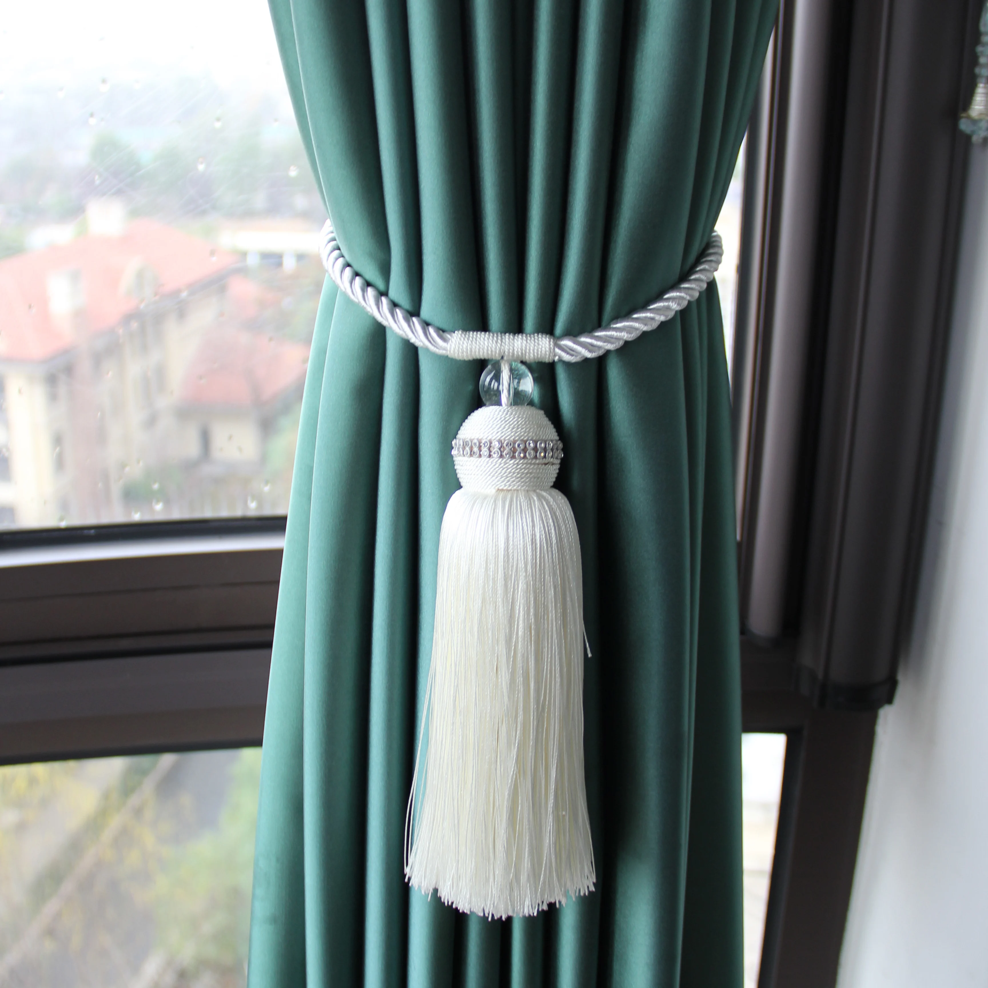 1 шт кисточки для занавесок Tieback алмаз бахрома висит джинсовое пальто с бахромой в