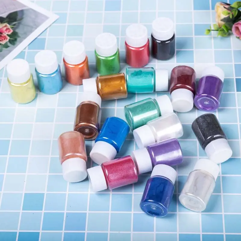 

18Color Cosmetic Grade Pearlescent Mica Powder Epoxy Resin Dye Pearl Pigment 10g