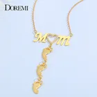 DOREMI 2021 Детские средства ухода за кожей стоп падение любовь мамы, ожерелье, ожерелье с подвеской, ожерелье персонализированный инкрустация цирконием с подвеской в форме сердца
