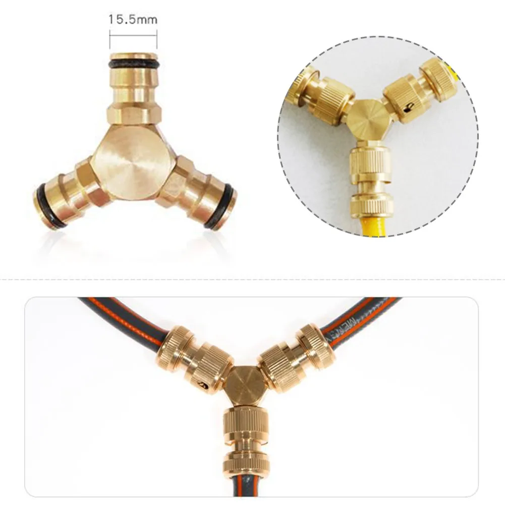 

1 Pcs Watering Hose Connector 1/2'' Male Y Shape Three Way Brass Water Pipe Connector For Yard Supplies Garden Tool Accessories