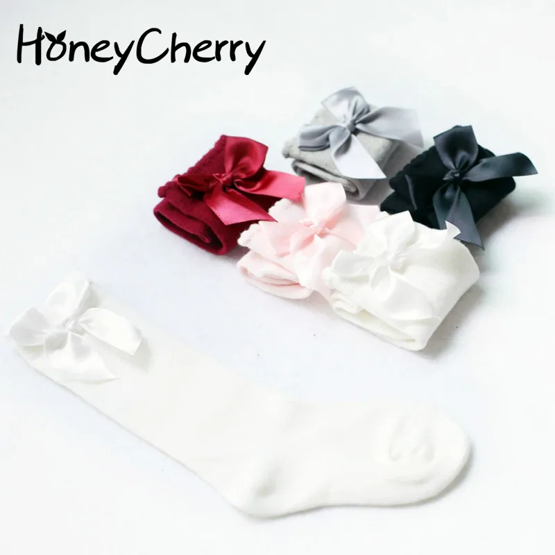 

Autumn Bow Baby Socks Bubble Combed Cotton Socks Sweet Children Baby Socks cute socks For Kids