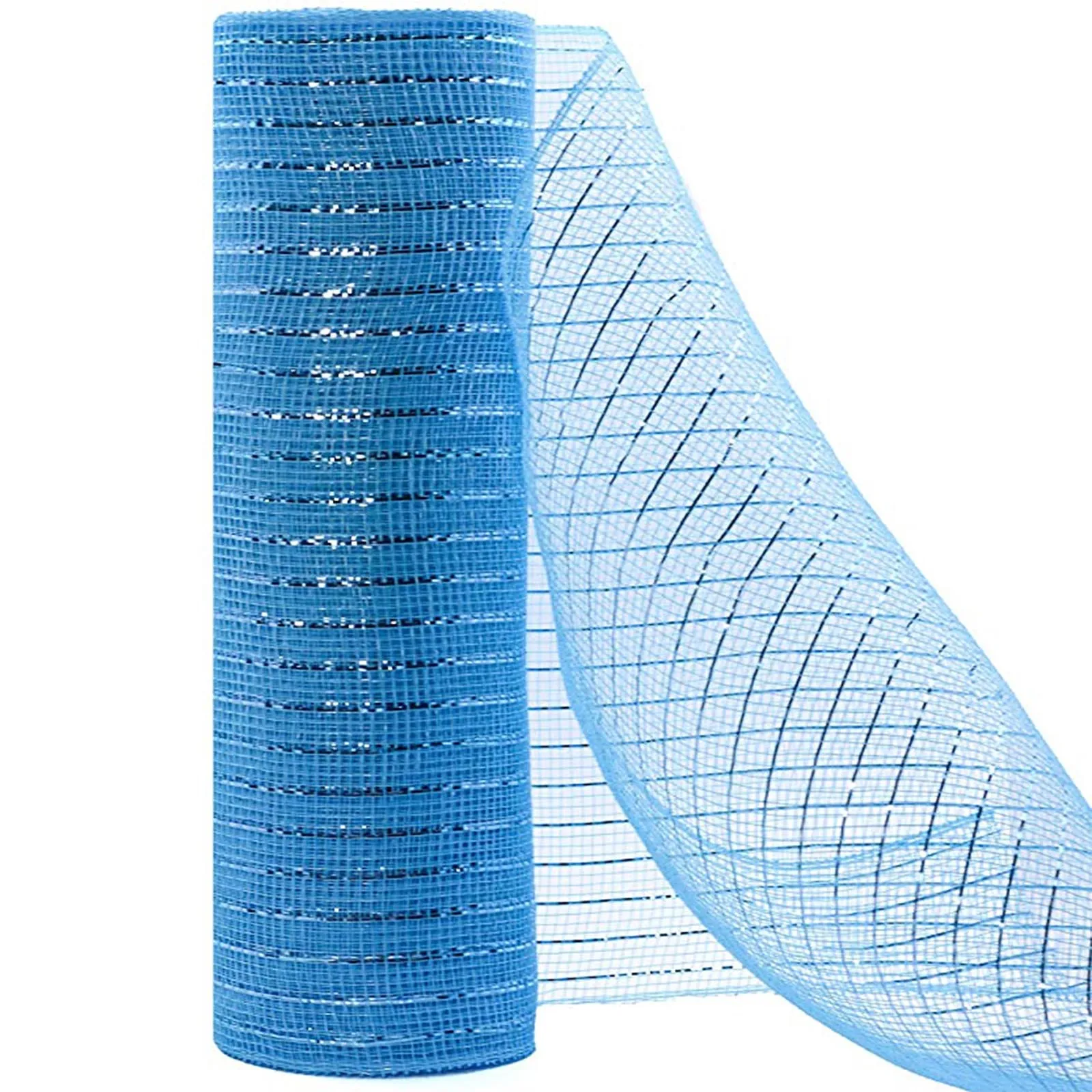 Декоративная полиэтиленовая сетчатая лента с металлической фольгой каждый