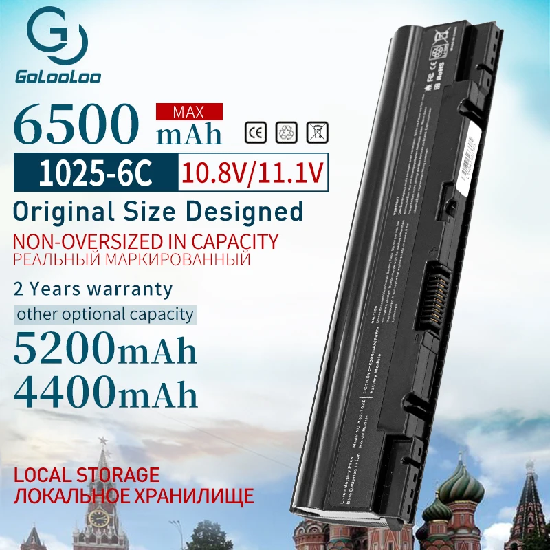 Golooloo 6 CELL 10 8 V Аккумулятор для ноутбука Asus A31 1025 Eee PC 1025C 1025CE 1225 1225B 1225C R052 R052C