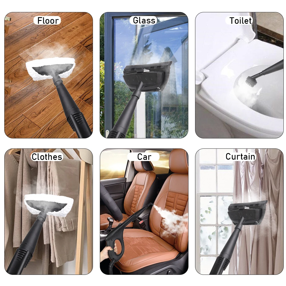 

ZOKOP ZSC-1 1500W ETL Certification American UL Plug Stainless Steel Pot Steam Cleaner 19 Accessories - White