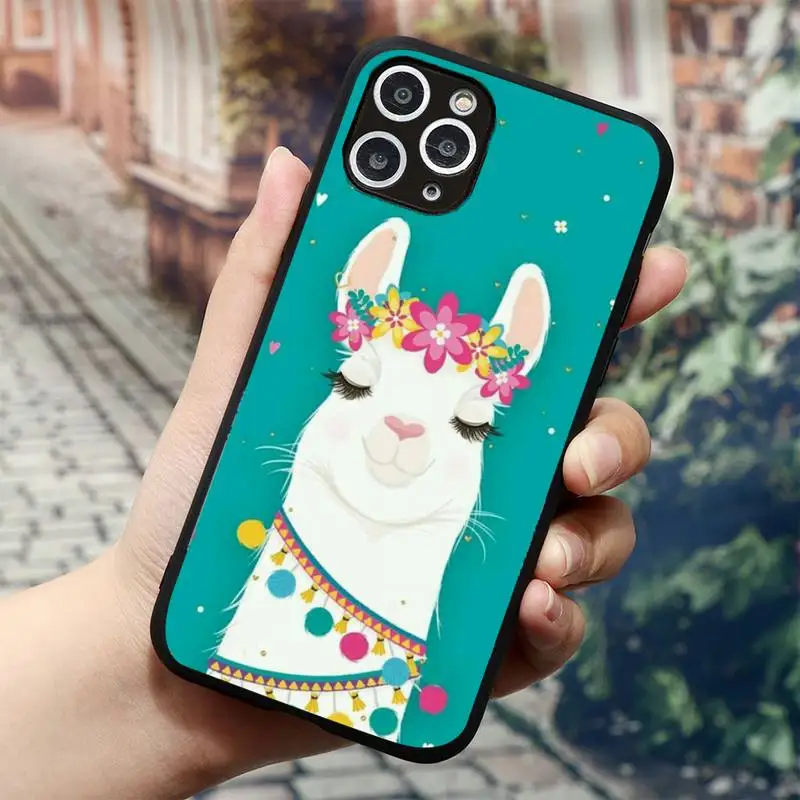 

Cute Llama Alpaca Animals Cartoon Phone Case for iPhone 11 12 mini pro XS MAX 8 7 6 6S Plus X 5S SE 2020 XR