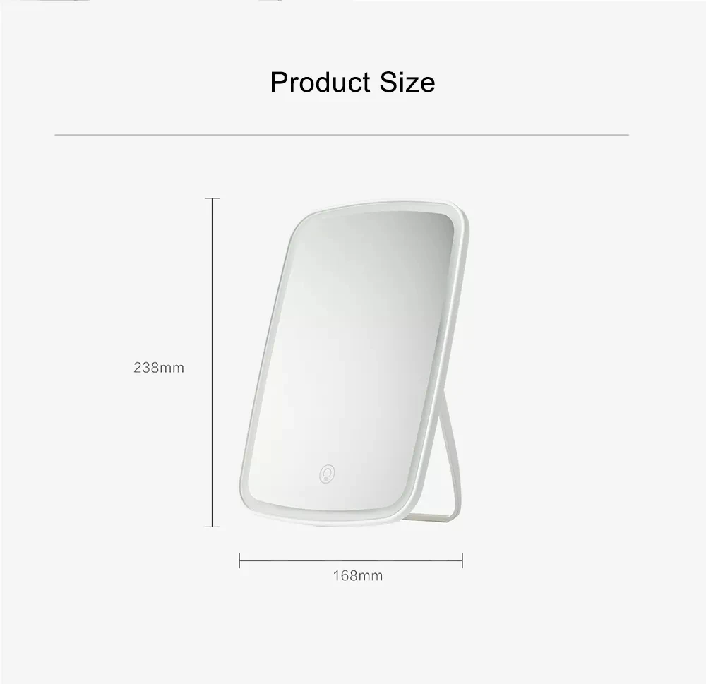 Xiaomi Mijia, интеллектуальное портативное зеркало для макияжа, настольный светодиодный светильник, портативный складной светильник, зеркало для общежития, Настольный