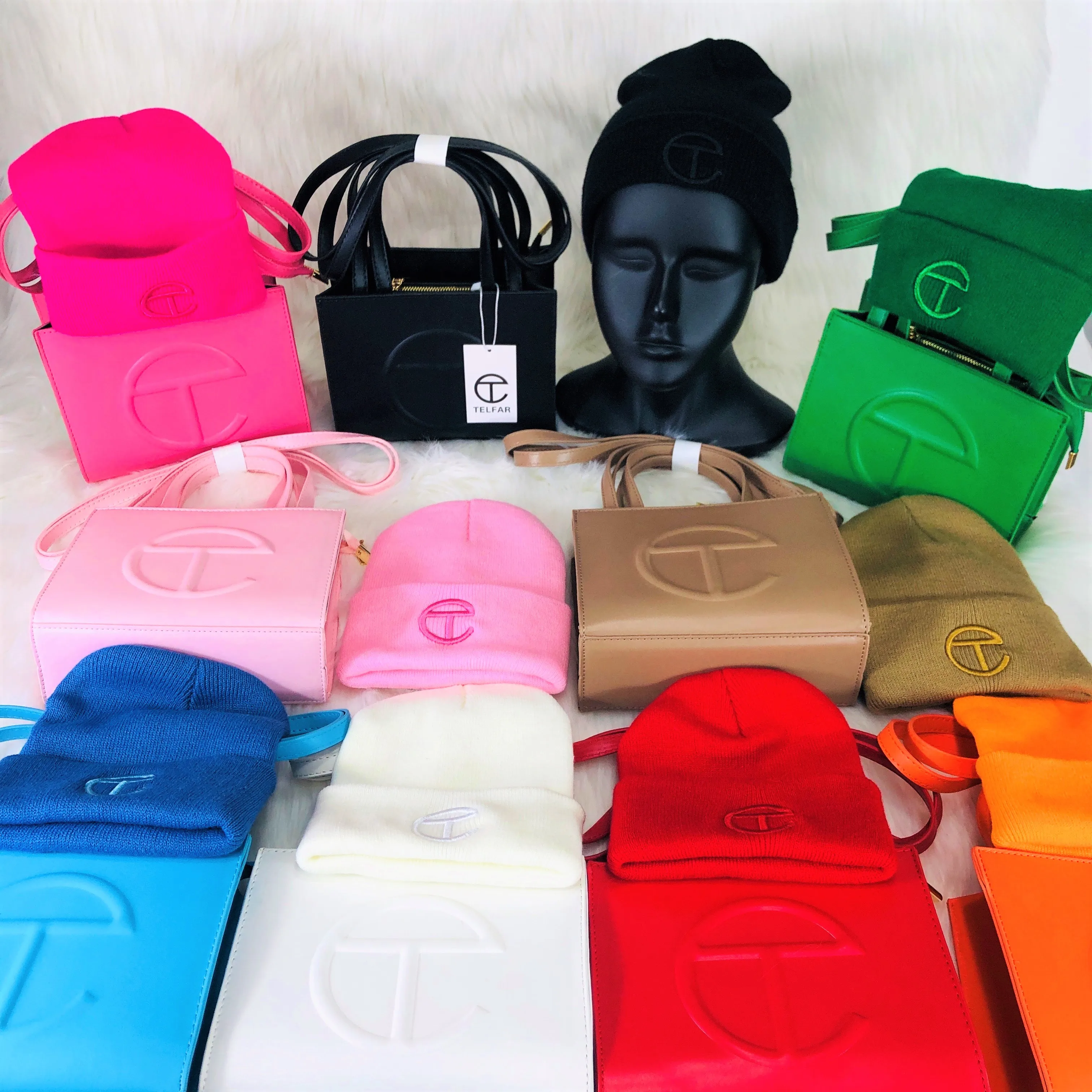 

Fashion Designer Famous Brands Messenger Tote Trendy Telfars Bags Shoulder Luxury Handbag Purse and Hat Set For Women