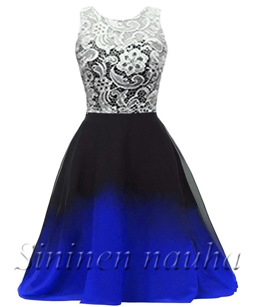 

Платье для выпускного вечера с градиентным переходом цветов, короткое шифоновое коктейльное платье А-силуэта для выпускного вечера, 463