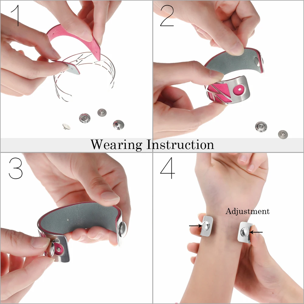 

Cremo Manchette Butterfly Cuff Bracelet for Woman Argent Stainless Steel Hollow Bangle Changing Leather Color Jewelry
