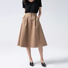 Юбка-миди женская с завышенной талией, модная эластичная длинная юбка в Корейском стиле, черная белая, лето-весна 2021