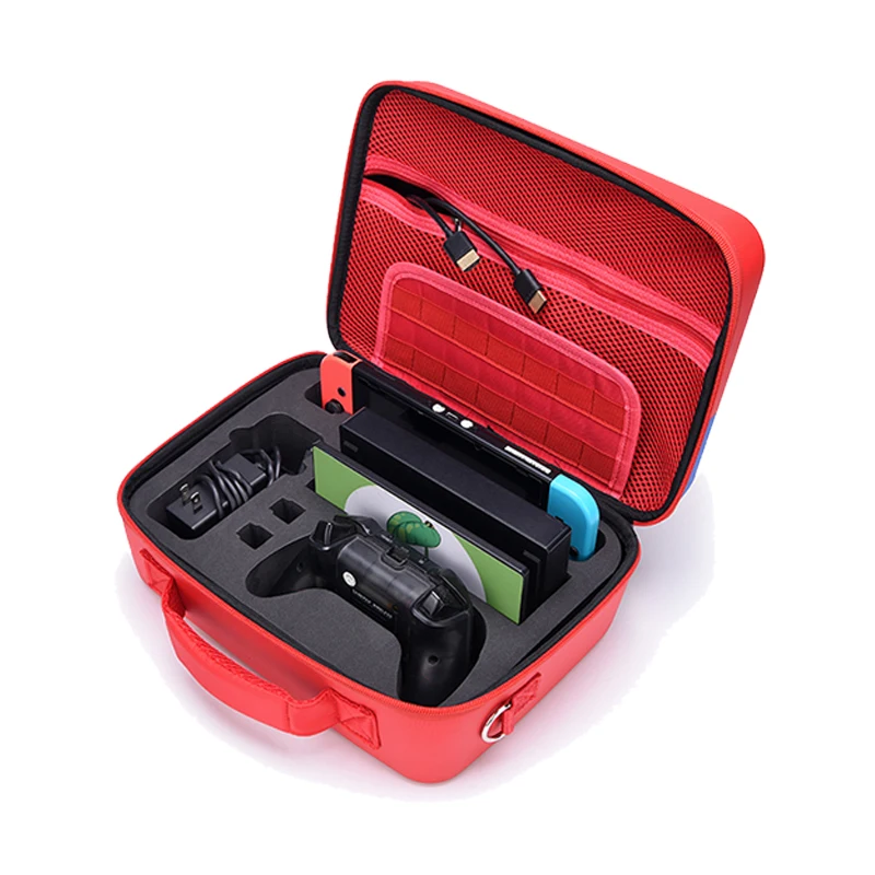 Жесткий чехол EVA с большой сумкой совместимый контроллером Nintendo Switch-подходит для