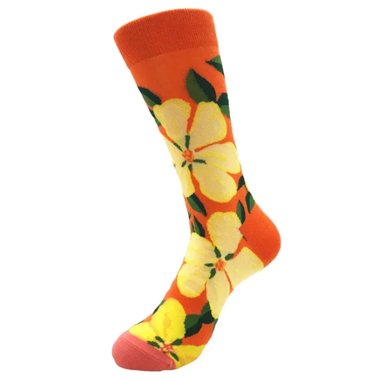 Fashion Men Women Unisex Casual Cotton Print Middle stockings Socks Men's Winter Warm Funny Flower Floral 2019 | Мужская одежда