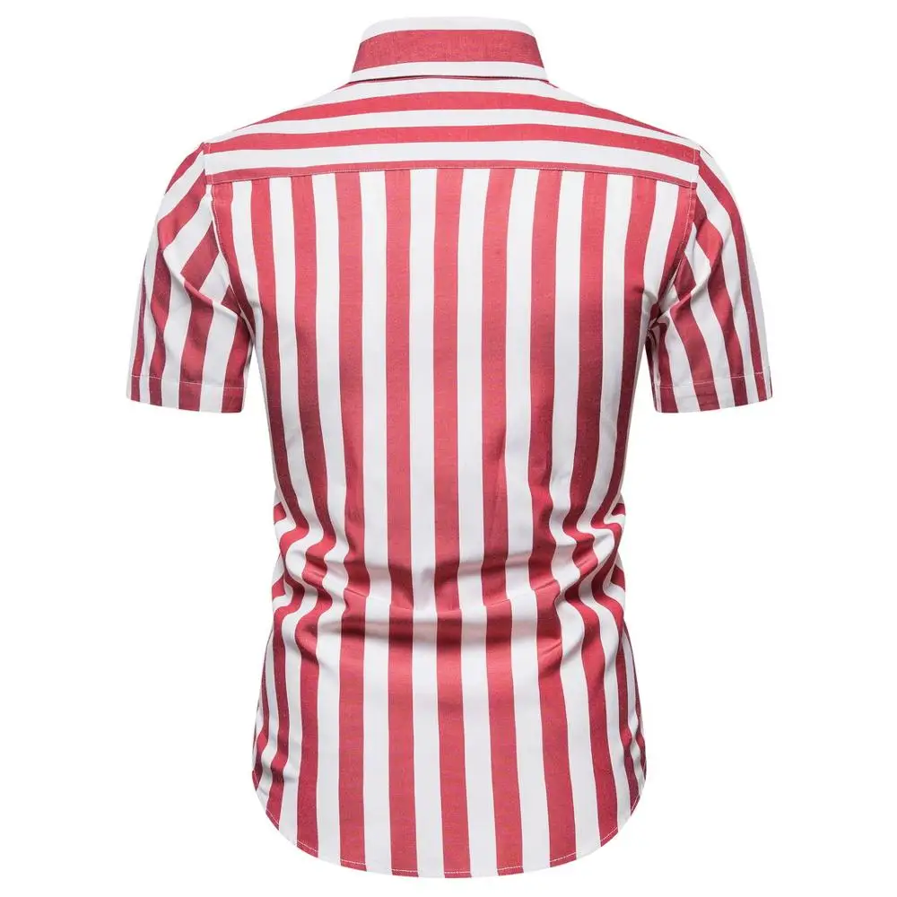 Мужские рубашки летние с коротким рукавом принтом Повседневная мужская Блуза