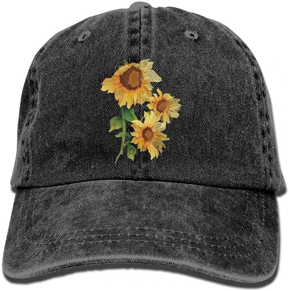 

Великолепная джинсовая бейсбольная кепка с подсолнухами, регулируемая хлопковая Спортивная Кепка, кепка для мужчин, женщин и мужчин