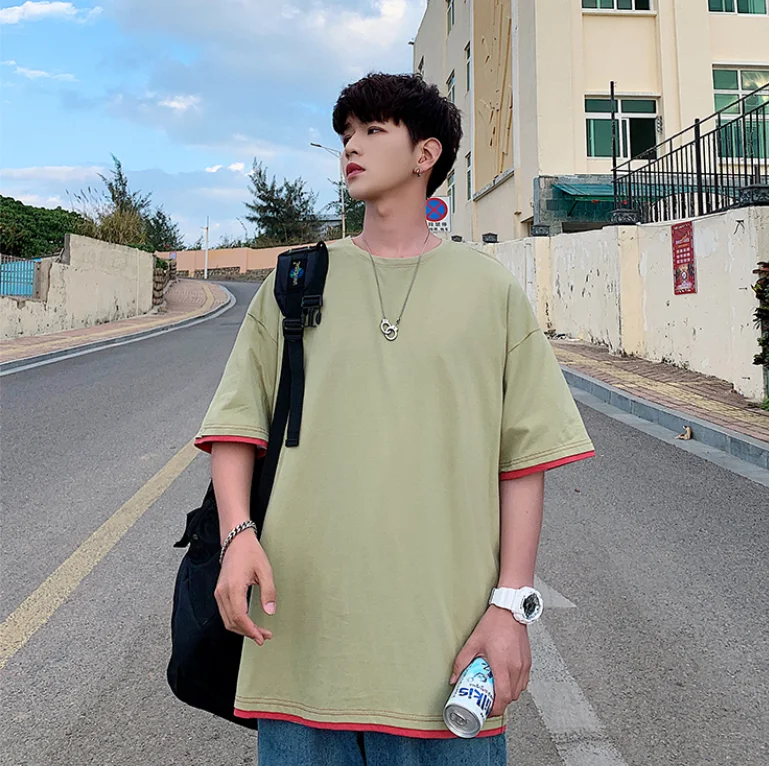 Новинка весна лето 2019 Популярная Корейская версия футболки в стиле хип хоп ретро
