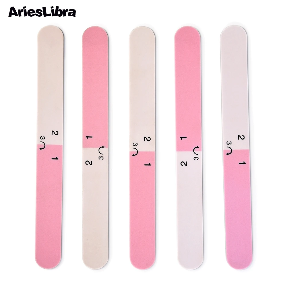 3-Ways Smiling Nail Files for Manicure Grinding Polishing Strip UV Gel Polish Sanding Buffer Sandpaper Art Tool |
