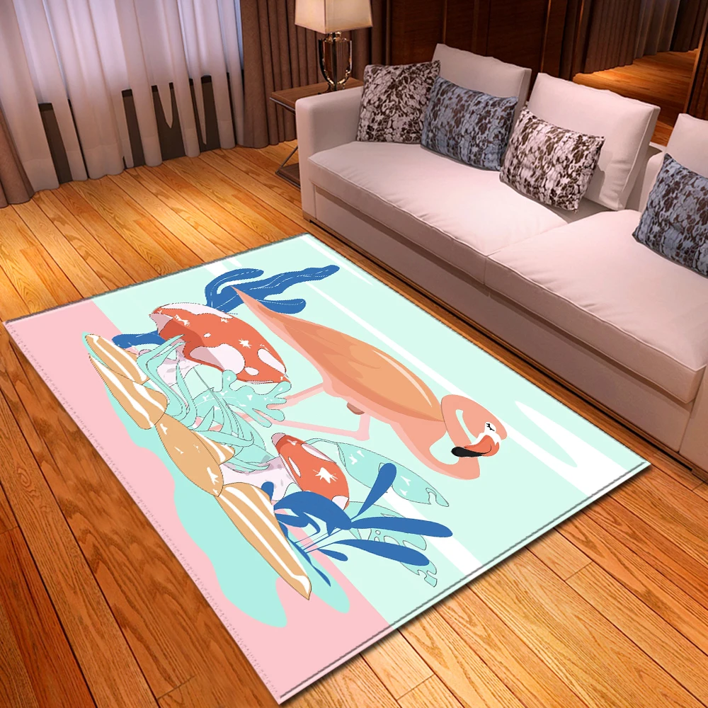 Мультяшный фламинго ковер для гостиной домашний декоративный детский игровой