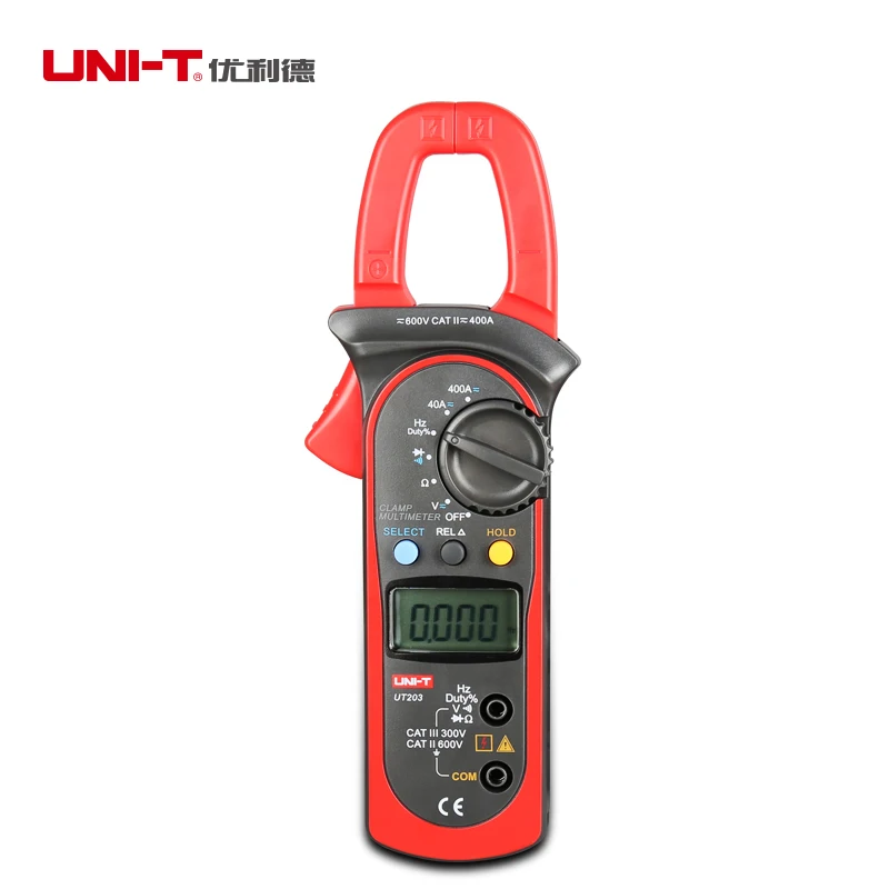 Цифровой ручной мультиметр зажим UNI T UT203 UT204 UT204A тестер измеритель DMM CE AC DC Volt