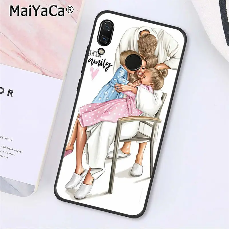 A3 MaiYaCa модный коричневый волос для мамы, дочки, папы, семейный чехол для телефона Xiaomi Redmi8 4X 6A S2 Go Redmi 5 5Plus Note5 7 Note8pro - Цвет: A3