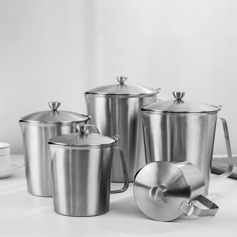 Кувшин для молока с крышкой и измерением-модернизированные уплотненные 304 мерные