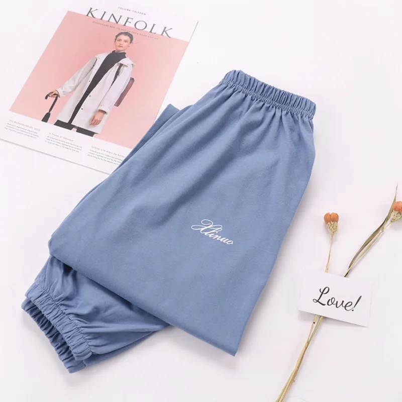 Домашняя одежда Хлопковые Штаны для сна женские свободные повседневные пижамные